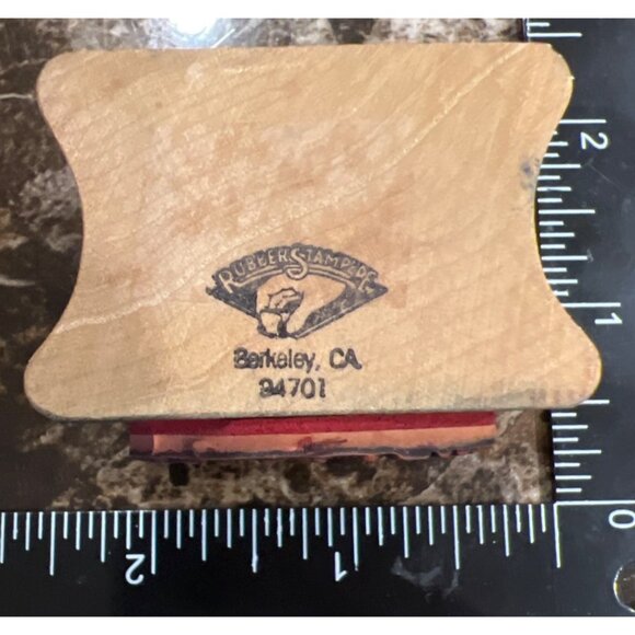 Vintage Wood Mounted Rubber Stamp Merry Christmas Tree Design Rubber Stampede - Picture 3 of 5